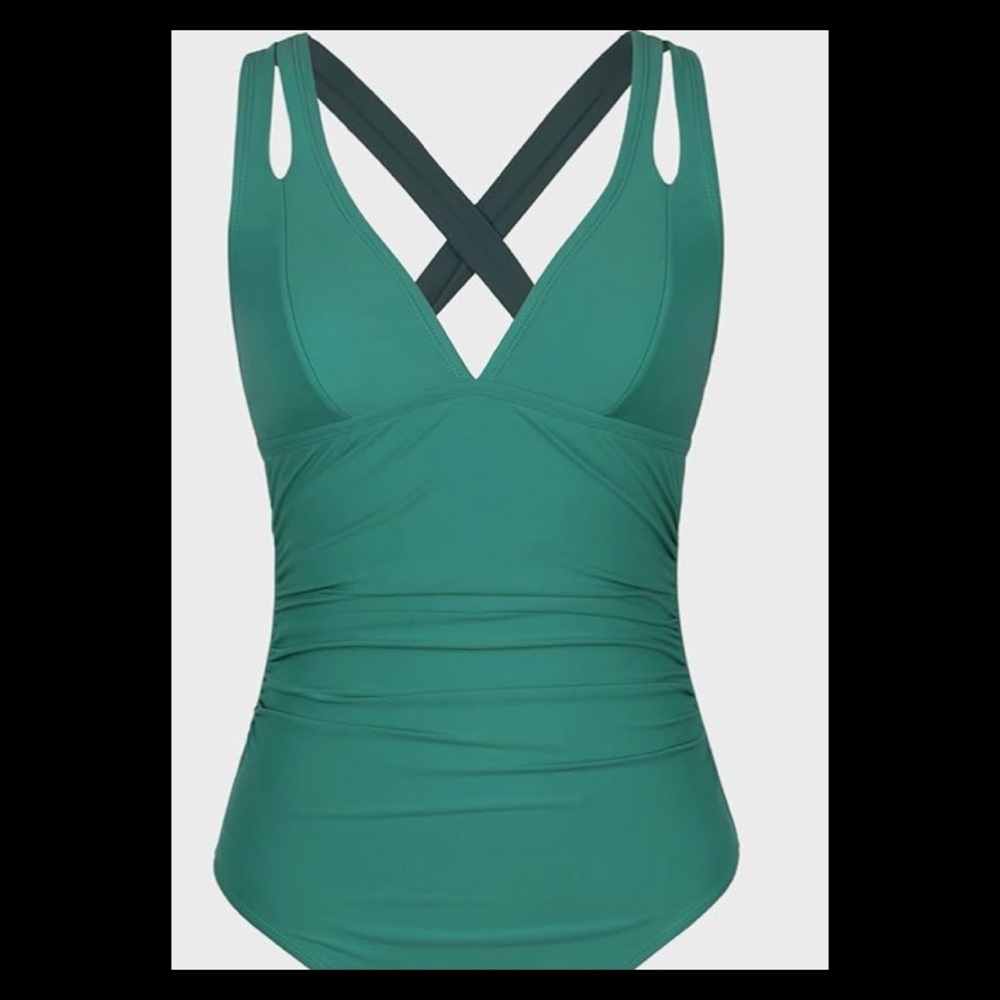 Green Cross-Back Swimsuit. 31